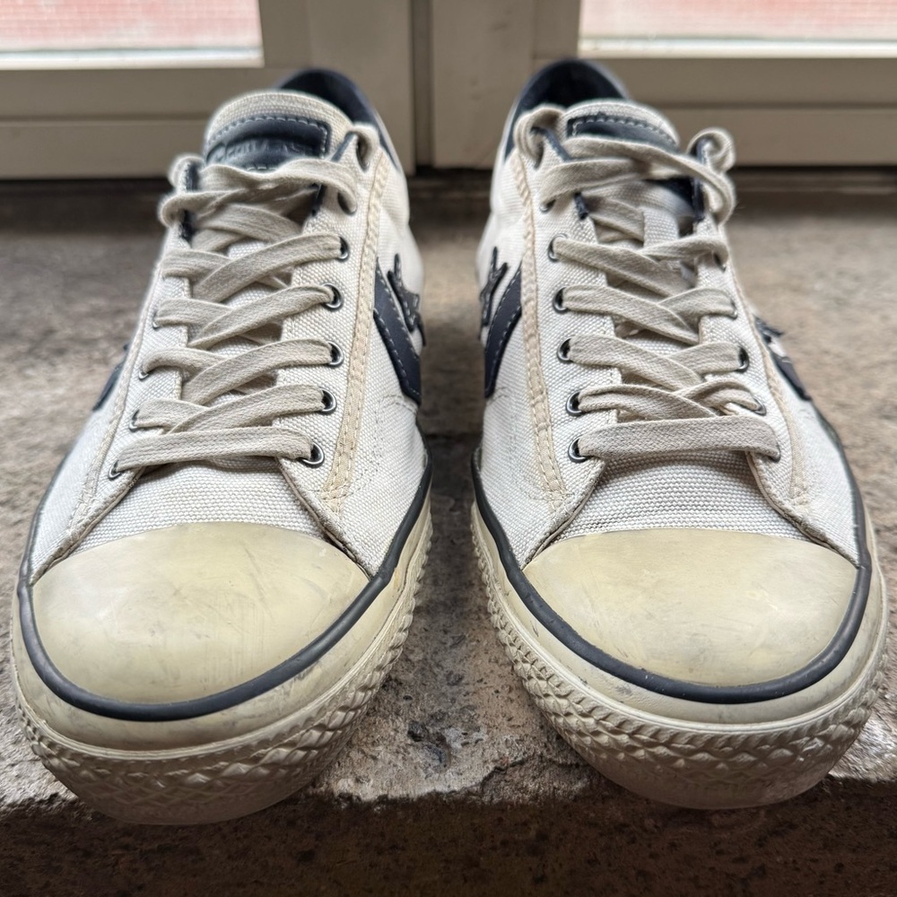 Converse x John Varvatos Low-Top Sneakers in Cream with Navy - Picture 5 of 8